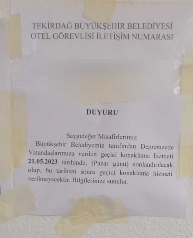CHP'li belediye, seçim sonuçlarının ardından depremzedeleri kaldığı otelden çıkarmak istedi! Tepkiler sonrası geri adım attılar