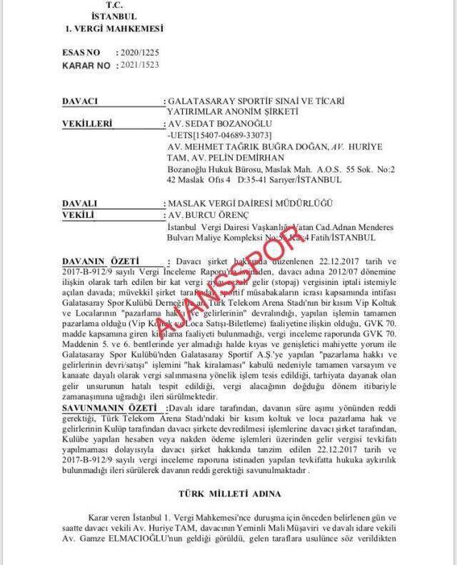 153 milyon TL'lik vergi borcunun kaldırılmasıyla Galatasaray'ın transfer tahtası açıldı