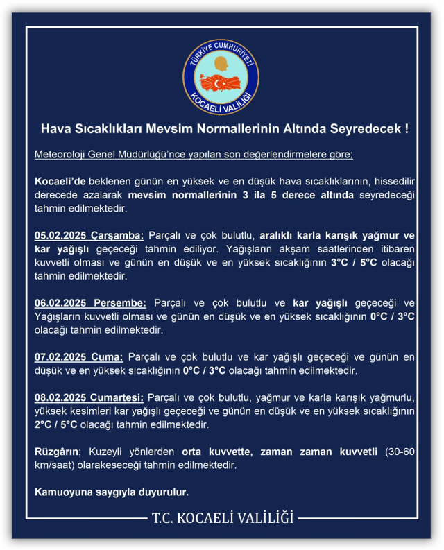 Kocaeli okullar tatil mi SON DAKİKA? 6 Şubat Perşembe Kocaeli'te okul yok mu (Kocaeli Valiliği Açıklaması – KAR TATİLİ)?
