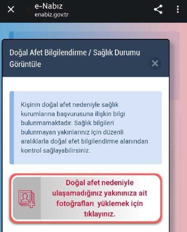 e-Nabız fotoğrafla arama özelliği ne? e-Nabız fotoğrafla arama yakınını arama nasıl yapılır? e-Nabız fotoğrafla arama ekranı!