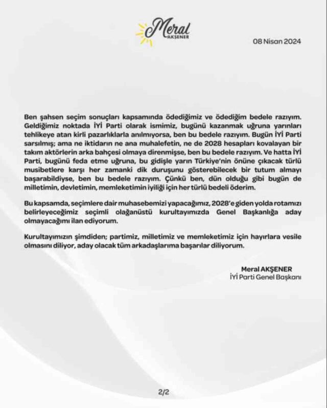 Meral Akşener istifa etti mi? İYİ Parti'den Meral Akşener istifa edecek mi?