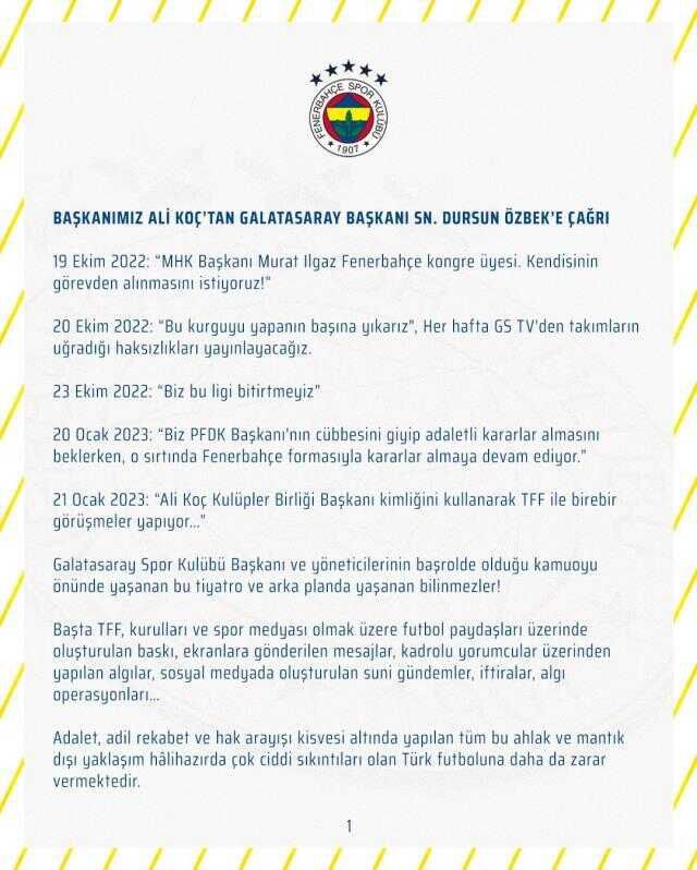 Ali Koç - Dursun Özbek tartışması ne zaman? Galatasaray Fenerbahçe (GS FB) tartışması ne zaman?