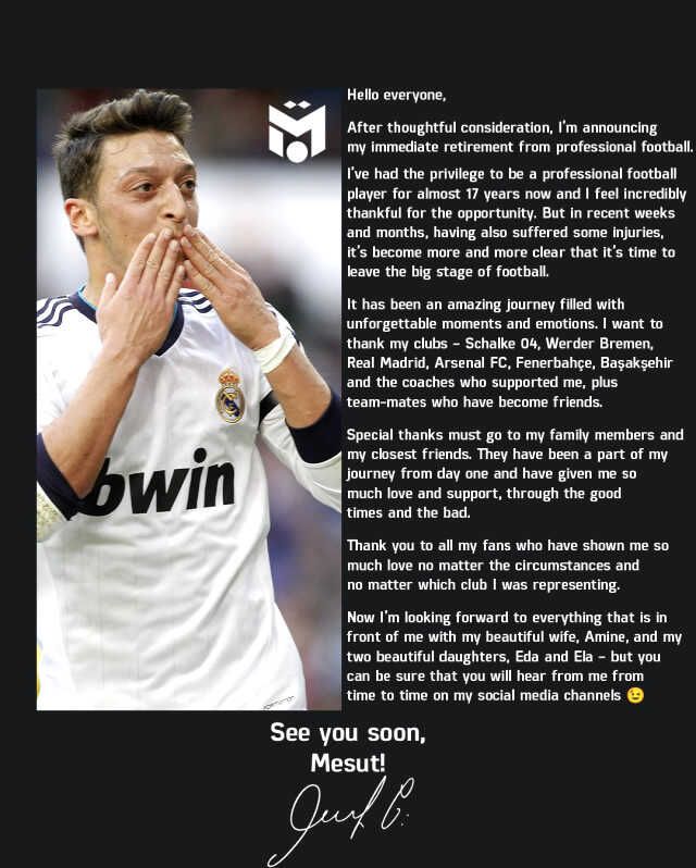 Mesut Özil futbolu bıraktı mı, neden? Mesut Özil hangi takımda?