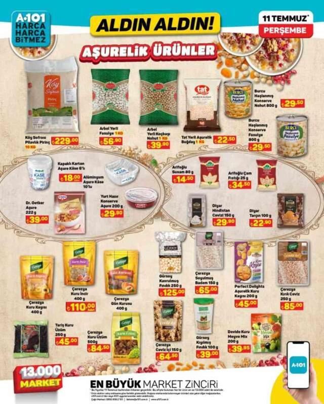 A101 AKTÜEL KATALOĞU 8-11 TEMMUZ | Aşure malzemeleri A101'e geldi! Aşure ürünleri ne kadar?