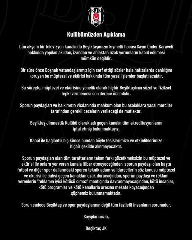 Son Dakika: Böyle açıklama tarihte ne görüldü ne duyuldu! Beşiktaş, Rasim Ozan Kütahyalı için 'Müptezel' ifadesini kullandı