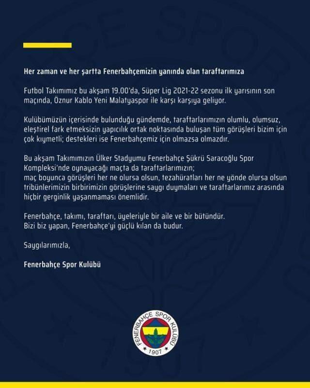 Tarihte benzeri görülmemiş çağrı! Fenerbahçe, protestoya hazırlanan taraftara seslendi