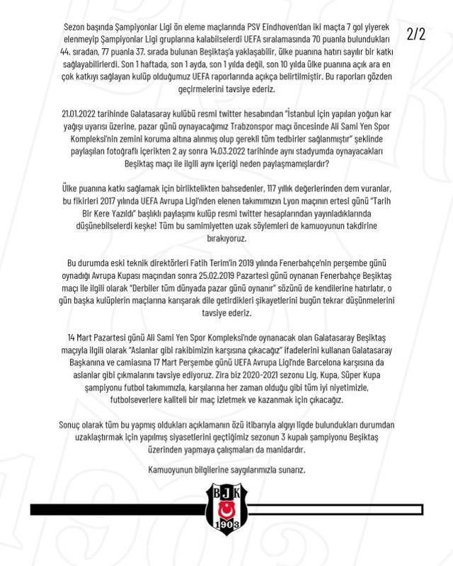 Beşiktaş'tan Galatasaray'a görülmemiş yanıt! Fatih Terim'in sözüyle gönderme yaptılar