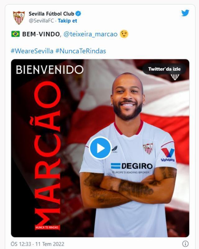 Sevilla, Marcao'yu resmen kadrosuna kattı! Serbest kalma bedeli 50 milyon euro olarak açıklandı