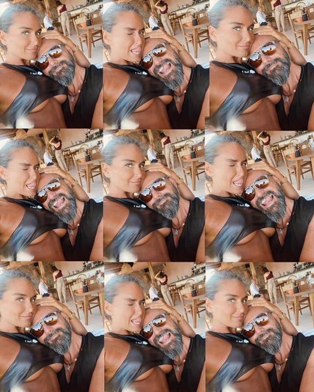 Eda Taşpınar, tanga bikinisiyle sevgilisinin sırtına atlayarak poz verdi