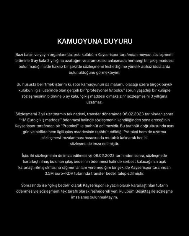 Onur Bulut Kayserispor'a ağır suçlama: Aldatma üzere planlanan eylem için suç duyurusunda bulunacağım
