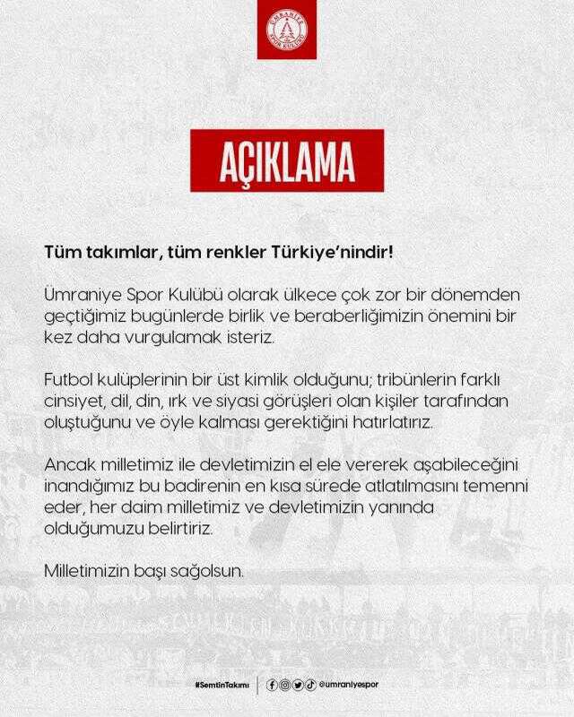 Tribünden yükselen 'Hükümet istifa' sesleri tansiyonu yükseltti! Bir açıklama da Ümraniyespor'dan geldi