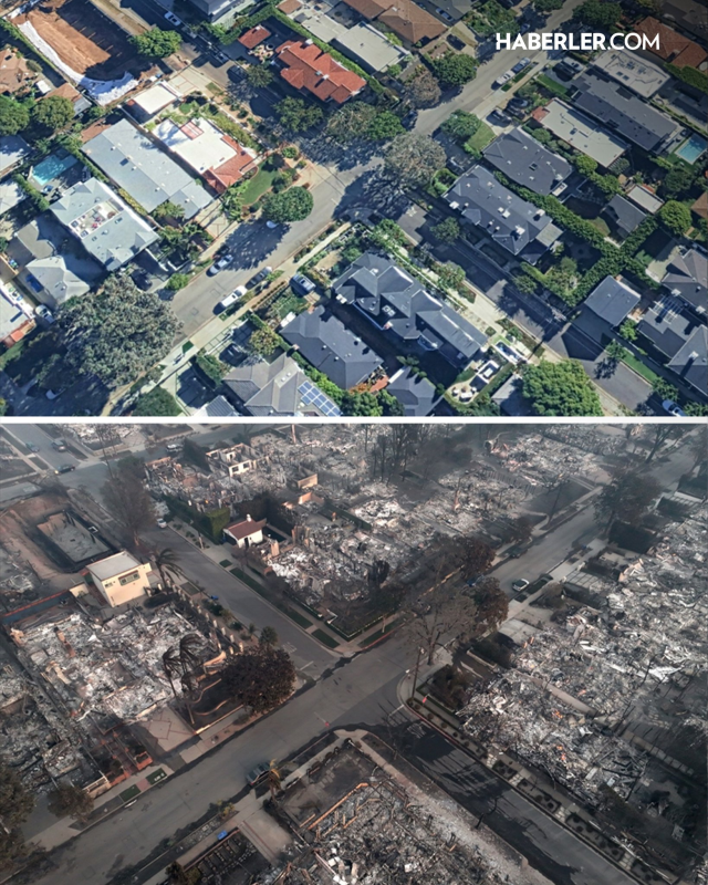 ABD yangın uydu görüntüsü! Los Angeles'taki yangından öncesi ve sonrası görüntüler…