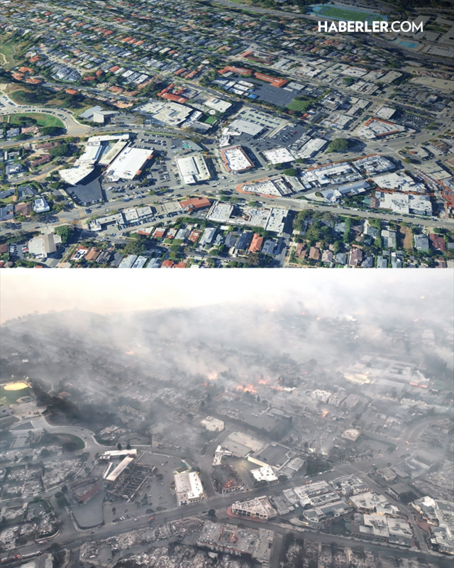 ABD yangın uydu görüntüsü! Los Angeles'taki yangından öncesi ve sonrası görüntüler…