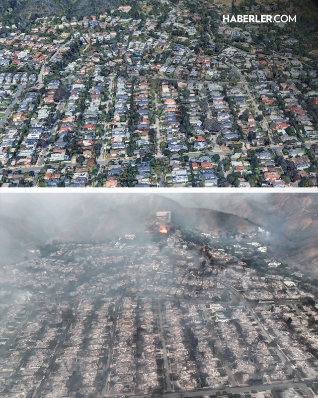 ABD yangın uydu görüntüsü! Los Angeles'taki yangından öncesi ve sonrası görüntüler…