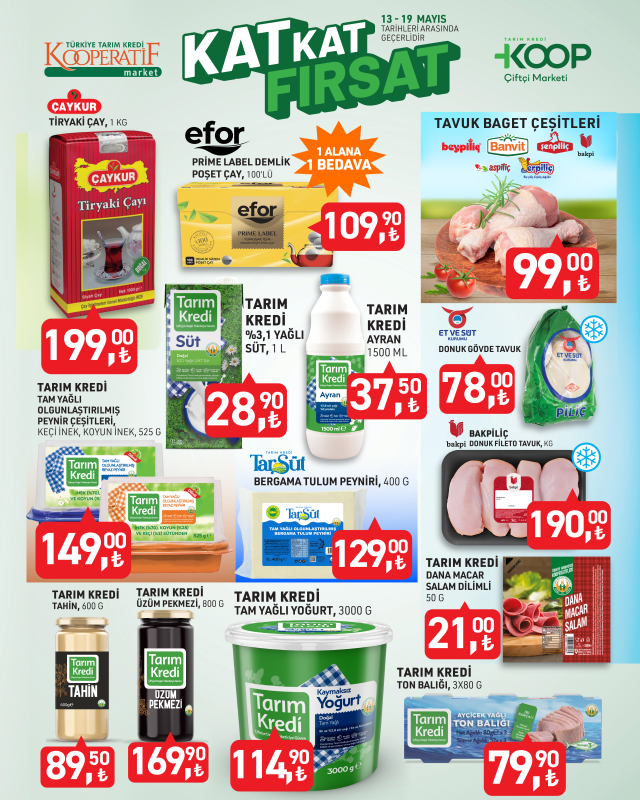 13-19 Mayıs 2025 Tarım Kredi Market aktüel kataloğu! Tarım Kredi Kooperatifi indirimli ürünler!