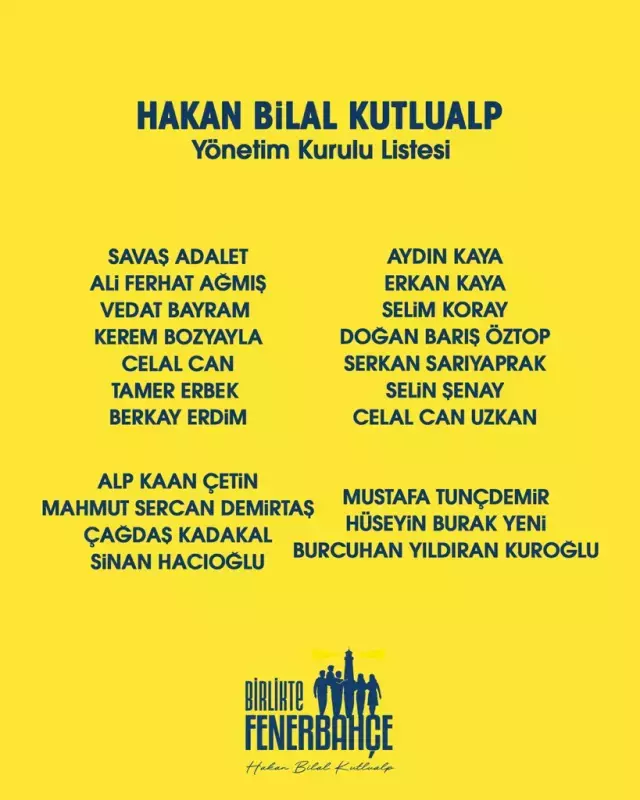Fenerbahçe'de Eylül Seçimlerinde Yeni Bir Listenin Detayları