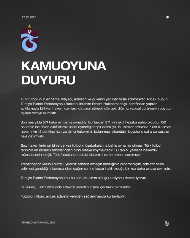 Süper Lig devlerinden bahis skandalı sonrası ilk açıklama