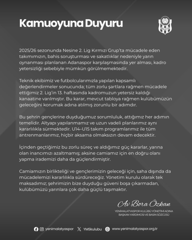 Bir zamanlar Süper Lig'i sallayan takım maça çıkamayacak hale geldi: Oyuncumuz yok