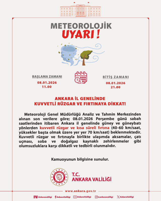 Ankara okullar tatil mi, 9 Ocak Cuma Ankara'da okul yok mu (ANKARA VALİLİĞİ - KAR TATİLİ)?