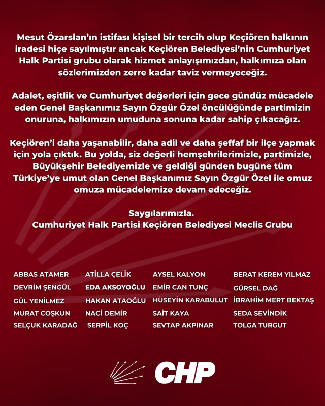 CHP'yi sarsan istifanın ardından meclis üyelerinden ortak açıklama: Kabul edilemez buluyoruz