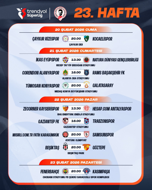 Süper Lig'de maç saatleri değişti