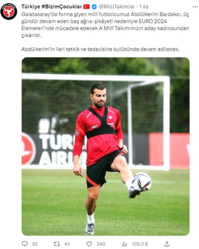 Milli Takımda deprem! Galatasaray'ın yıldızı Abdülkerim, kadrodan çıkarıldı