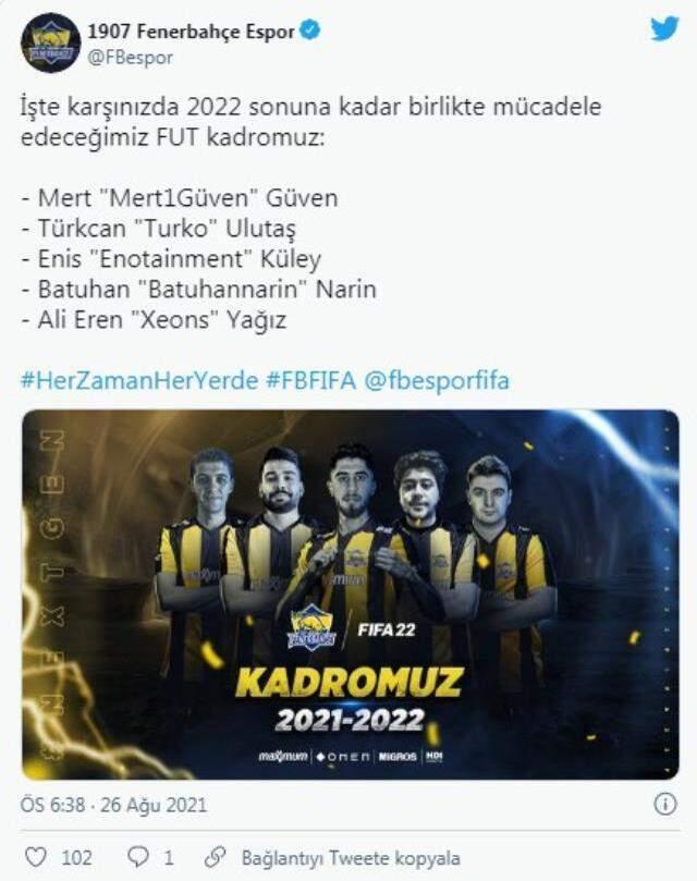 1907 Fenerbahçe Espor yeni sezonda mücadele edecek FUT kadrosunu duyurdu!