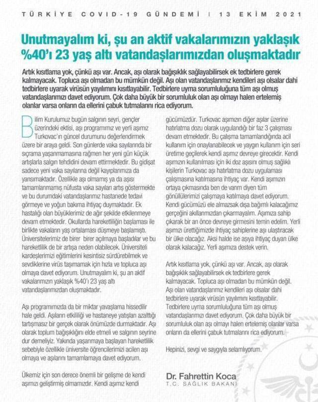 Son Dakika: Bilim Kurulu sonrası Bakan Koca'dan açıklama: Bağışıklık sağlayabilirsek ek tedbirlere gerek kalmayacak