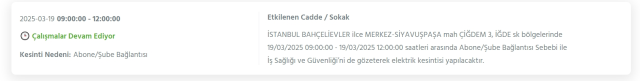İstanbul BAHÇELİEVLER elektrik kesintisi! 20 Mart Bahçelievler elektrik kesintisi ne zaman bitecek, elektrikler ne zaman gelecek?