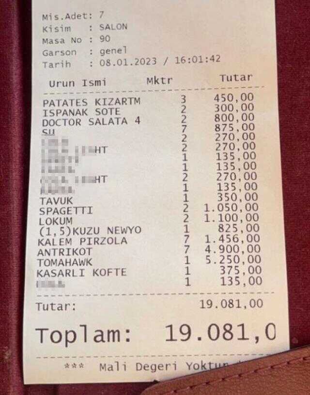 Yer: İstanbul! Et restoranında ödenen hesap sosyal medyaya bomba gibi düştü