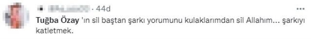 Tuğba Özay Sil Baştan şarkısını okudu, dinleyiciler hiç beğenmedi