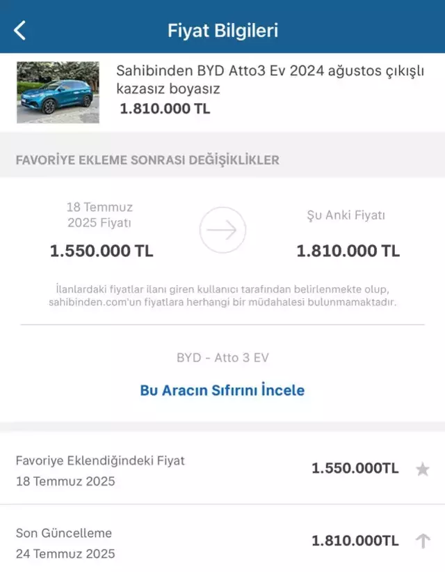 ÖTV zammı sonrası değişen araç fiyatları