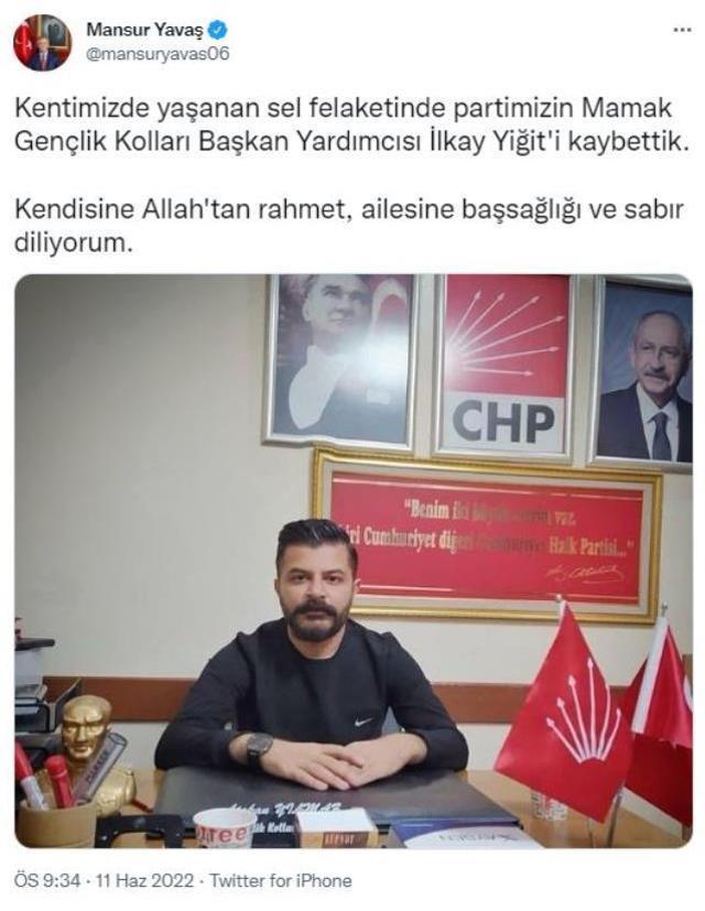 Ankara'daki sel felaketinde hayatını kaybeden İlkay Yiğit CHP'li genç siyasetçi çıktı