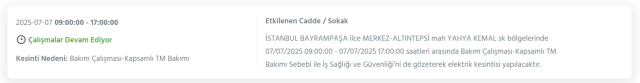 İstanbul BAYRAMPAŞA elektrik kesintisi! 8 Temmuz Bayrampaşa elektrik kesintisi ne zaman bitecek, elektrikler ne zaman gelecek?