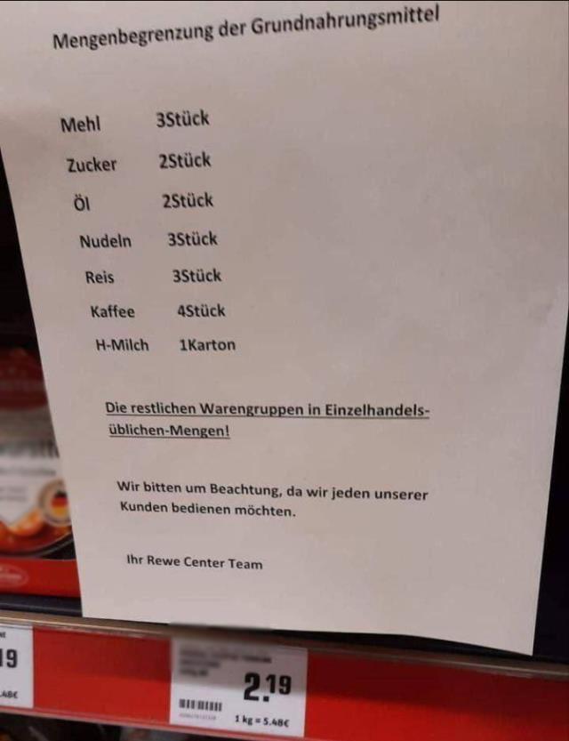 Küresel gıda krizi hızla yayılıyor! Almanya'daki marketler makarna ve un satışına sınırlama getirdi