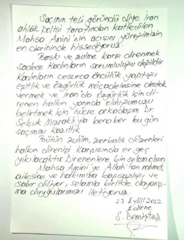 Selahattin Demirtaş, Mahsa Amini protestolarına destek için saçlarını kazıttı!