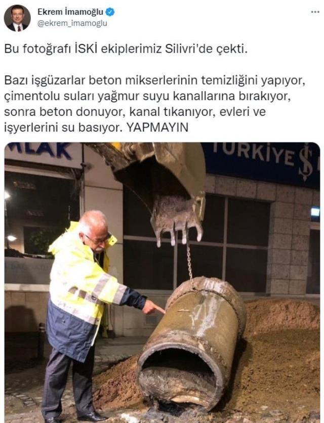 Çimentolu suların yağmur kanallarına bırakılması İmamoğlu'nu isyan ettirdi: İşgüzarlık bu