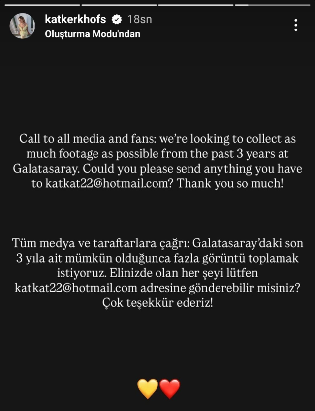 Mertens'in eşi Kat Kerkhofs Galatasaraylı taraftarlardan yardım istedi