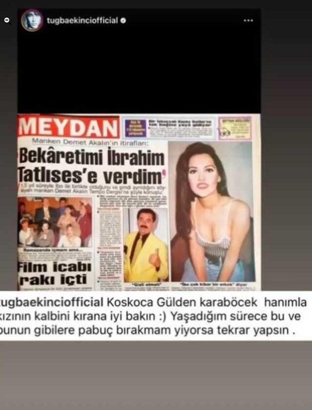 Tuğba Ekinci'den Demet Akalın'ı küplere bindirecek 'Bekaret' paylaşımı