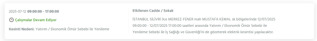 İstanbul SİLİVRİ elektrik kesintisi! 12 Temmuz Silivri elektrik kesintisi ne zaman bitecek, elektrikler ne zaman gelecek?