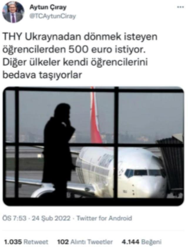 Ukrayna'daki Türk öğrenciler hakkında dikkat çeken iddia: THY, 500 euro talep etti
