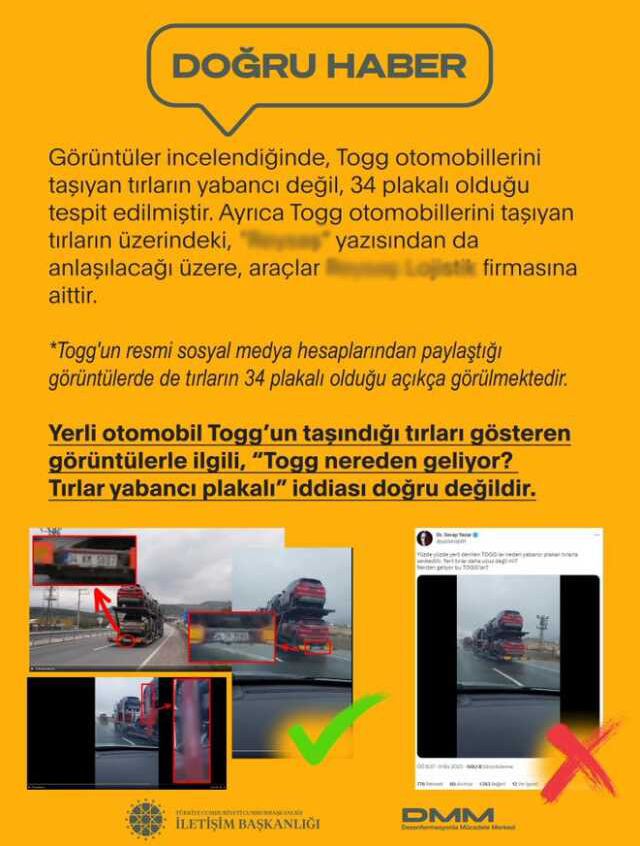 Togg'un yurtdışında üretildikten sonra Türkiye'ye getirildiği iddiası