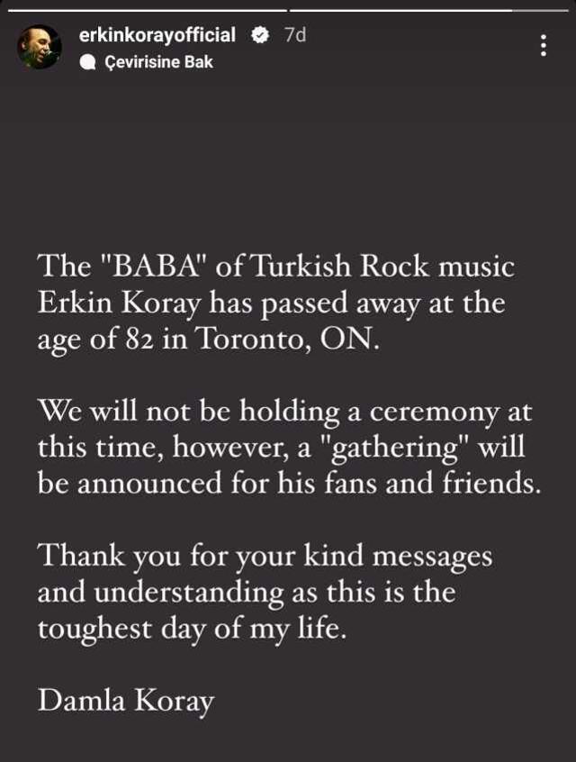 Erkin Koray'ın ölümünün ardından acılı kızından ilk sözler: Eserlerin dilimizde, aşkın kalbimizde yaşayacak