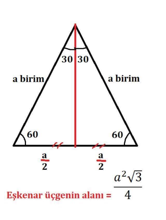 Üçgenin Alanı: Eşkenar üçgen alanı nasıl hesaplanır? Üçgenin alanı nasıl bulunur? Eşkenar üçgen, Dik üçgen, İkizkenar üçgenin alanları ve formülü!
