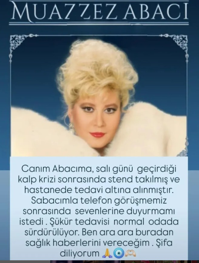 Muazzez Abacı kalp krizi geçirdi! Ünlü sanatçıya stent takıldı
