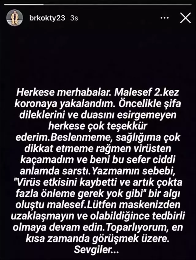 Yasak Elma dizisinin başrol oyuncusu Berk Oktay, ikinci kez koronaya yakalandı