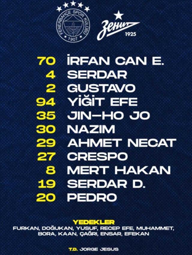 F.Bahçeliler ilk kez izleyecek! Jorge Jesus'un sahaya sürdüğü İlk 11'i taraftarlar tanıyamadı