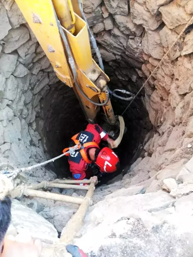 Kurbanlık dana 10 metrelik su kuyusuna düştü! İtfaiye ekipleri kurtarmak için büyük uğraş verdi