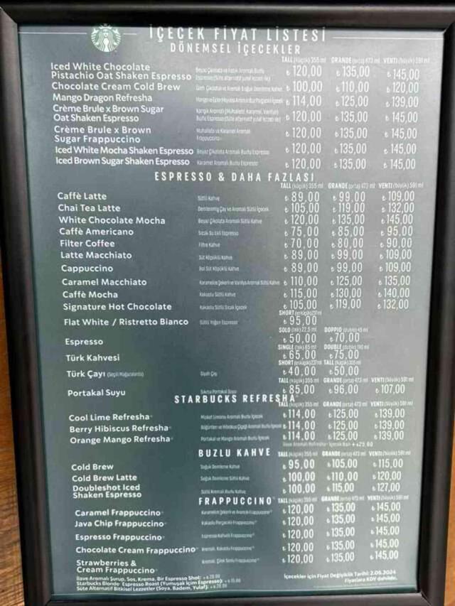 Starbucks zam geldi mi? Starbucks fiyatları ne kadar oldu?