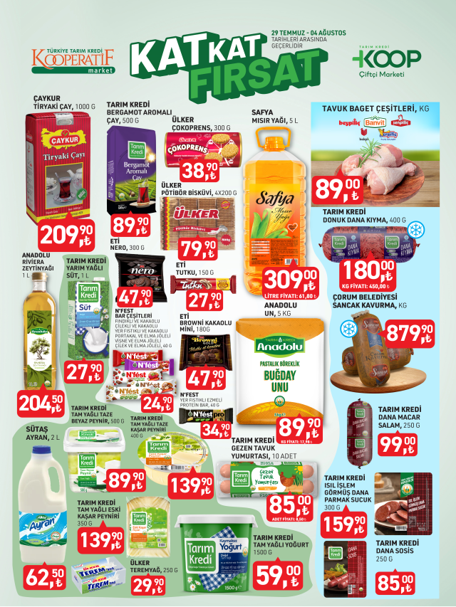 30 Temmuz - 4 Ağustos 2025 KOOP Market indirimli ürünler! Tarım Kredi Kooperatifi Market aktüel indirimli ürünler neler?
